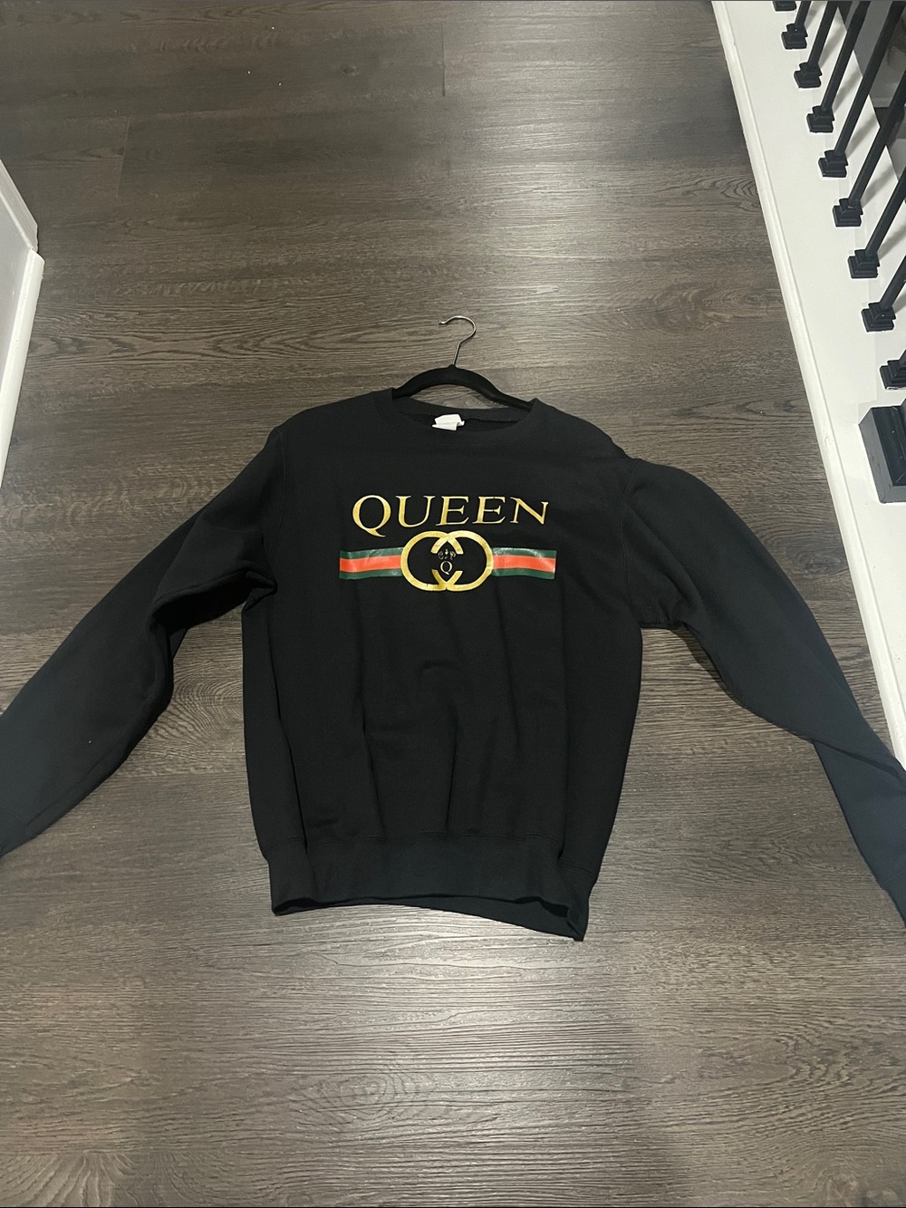 Queen Logo Black Crewneck Sweater